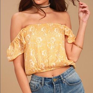 Amuse Society Mariposa Yellow Floral Crop